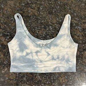 John Galt PAC Sun Tie Dyed Crop Top Bra Blue White One Size EUC